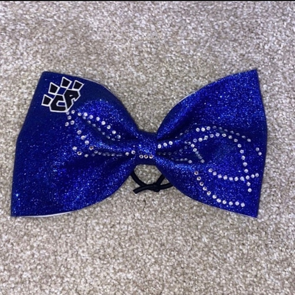 Cheer athletics blue competition bow